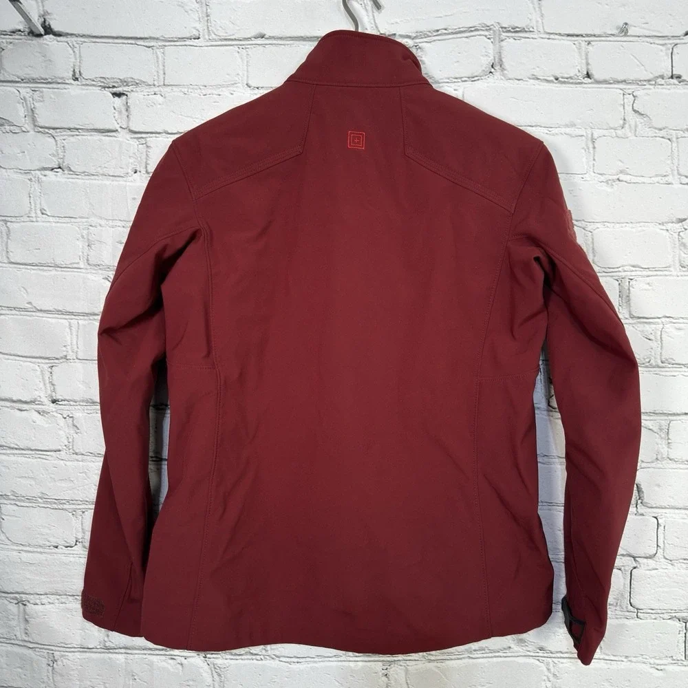 5.11 Tactical Women's Sierra‎ Softshell Jacket S Code Red Full Zip Fleece Lined